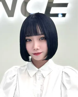 ショート カラー ヘアアレンジ 縮毛矯正🤍 ボブ/ HIKARIのヘアスタイル