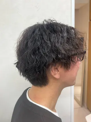 パーマ メンズ ボブ/透明感カラー /さちかのヘアスタイル