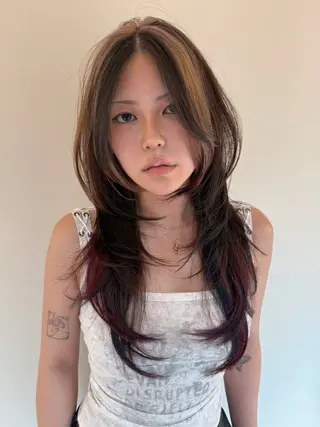 ロング カラー HARUNA/原宿/ デザイン/カットのヘアスタイル