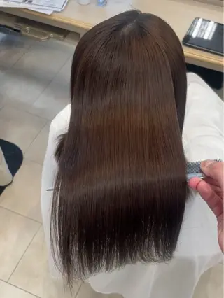 ロング シャドウパーマ／骨格 矯正カット　トモキのヘアスタイル