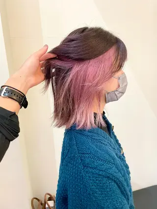 ミディアム カラー ダメージレスブリーチ HIROSHIのヘアスタイル