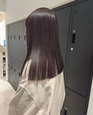 セミロング カラー 暗髪カラー🫐 おくだりんかのヘアスタイル