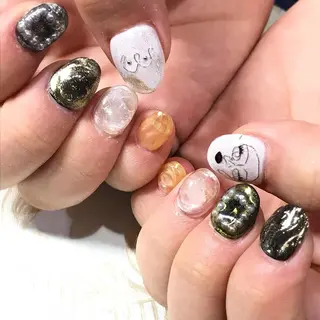 ネイル 渋谷／チップ長さ出し 👑アプレgel-xのネイルデザイン