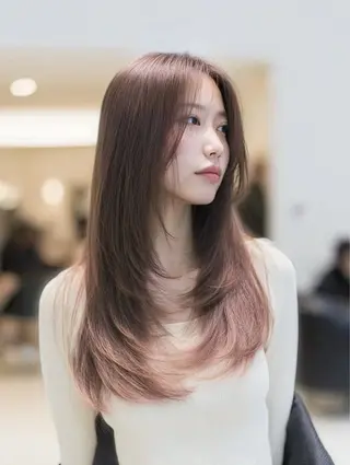 ロング カラー 🍒モテ暖色カラー × うる艶✧ ゆなのヘアスタイル