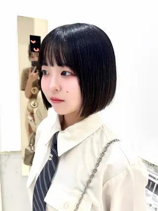 ショート カラー ヘアアレンジ 縮毛矯正🤍 盛れるボブ/ひかりのヘアスタイル