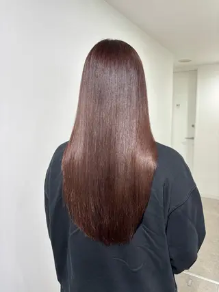 ロング カラー 韓国レイヤー透明感 艶カラー美髪縮毛矯正のヘアスタイル
