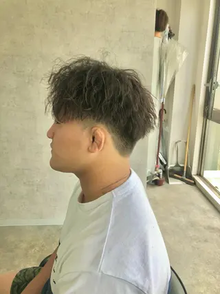 ミディアム パーマ メンズ エビスザキレン/メン ズ/心斎橋🌳のヘアスタイル