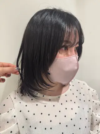 ミディアム 佐々木 悠安のヘアスタイル