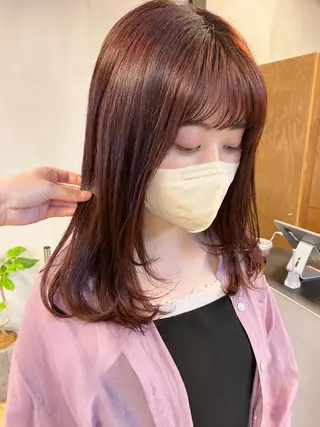 セミロング カラー ヘアアレンジ ハル🌸柔色/ ブリーチなし/艶髪のヘアスタイル