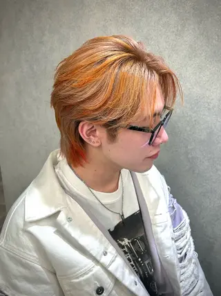 ミディアム カラー パーマ メンズ 岩城 滉成のヘアスタイル