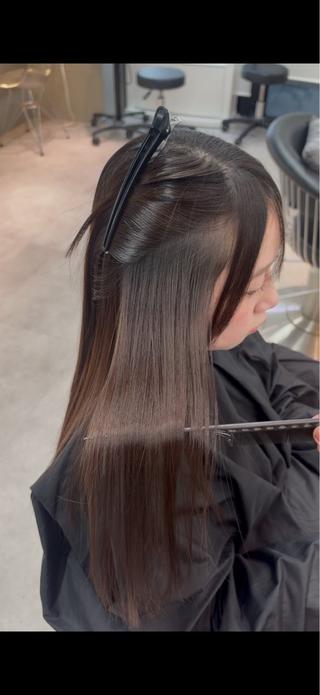 ロング カラー パーマ レイヤー/縮毛矯正/ ブリーチなし吉村清志のヘアスタイル