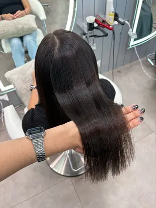 ロング ヘアアレンジ 大宮縮毛矯正🩵 レイヤー 佐藤和のヘアスタイル
