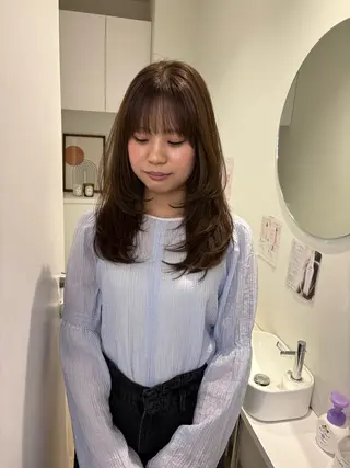 セミロング カラー 透明感カラー🫧 nanohaのヘアスタイル