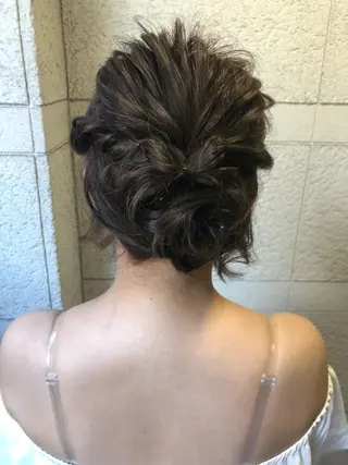 ミディアム ヘアアレンジ ワンホンレイヤー エクステづまのヘアスタイル