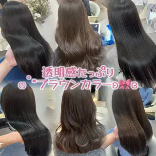 ロング カラー Rio🎀ブリーチ なし透明感♡顔周り♡のヘアスタイル