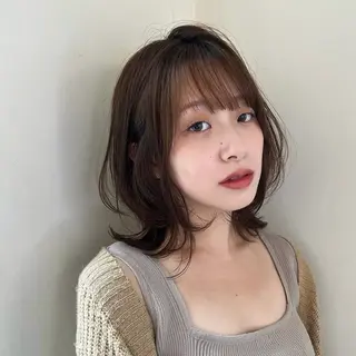 セミロング カラー はるな/透明感カラー /暖色カラーのヘアスタイル