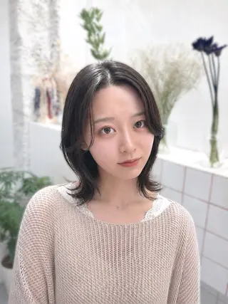 ミディアム カラー ゆうひ🎀艶カラー/ ヘアメ/チョコカラーのヘアスタイル