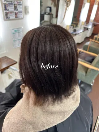 ミディアム パーマ 💜推しインナー カラー/菊池柊真💜のヘアスタイル