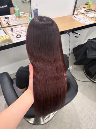 ロング カラー 💗愛され暖色💗 ピンク/レッド💗のヘアスタイル