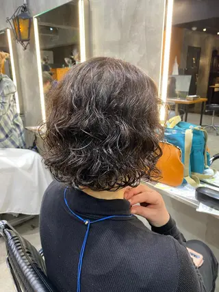 ショート パーマ 透明感カラー🌿 グレージュ🐺陽介のヘアスタイル