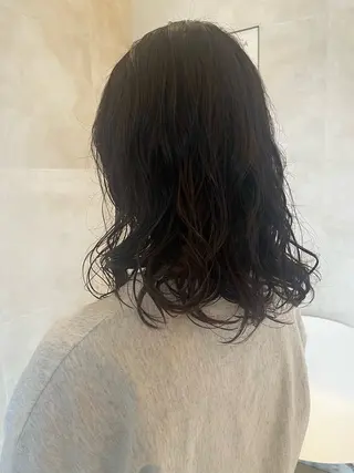 ミディアム パーマ ヒグチ リンのヘアスタイル