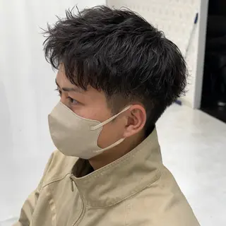 ショート カラー パーマ メンズ CLUTCH天王寺 西藤遥河のヘアスタイル