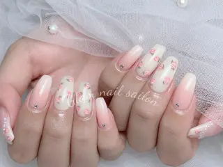 ネイル エツメ💅 長さ出し🎀デザインのネイルデザイン