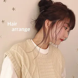 セミロング ヘアアレンジ 市川 千夏のヘアスタイル