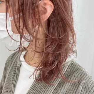 セミロング カラー パーマ ヘアアレンジ メンズ キッズ ネイル マツエク・マツパ レイヤーカット/ 巻ける縮毛矯正のヘアスタイル
