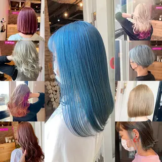 ミディアム カラー ヘアカラー&縮毛矯正 STAR☆RIVERのヘアスタイル