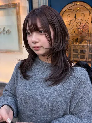 ミディアム カラー 尾崎隼大 レイヤー/ウルフのヘアスタイル