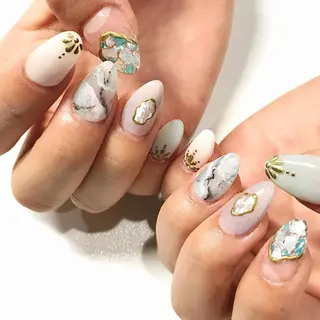 ネイル 渋谷／チップ長さ出し 👑アプレgel-xのネイルデザイン
