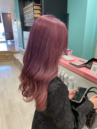 セミロング カラー 韓国ハイレイヤー ハッシュカット特化のヘアスタイル