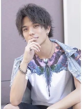 ショート カラー パーマ メンズ 河島 裕樹のヘアスタイル