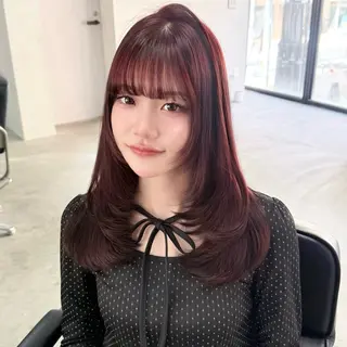 セミロング カラー 🎀ミルクティー/暖 色×レイヤー/マリアのヘアスタイル