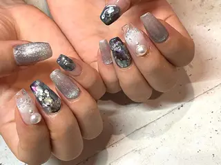 ネイル 韓国/ワンホン/長さ 出しつけ放題🎀のネイルデザイン