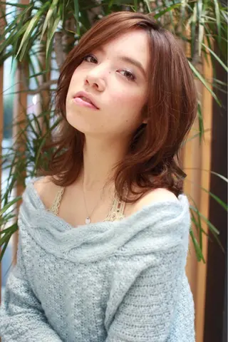 ミディアム カラー パーマ ヘアアレンジ メンズ キッズ マツエク・マツパ アイブロウ Endearing 銀座/レイヤーカットのヘアスタイル