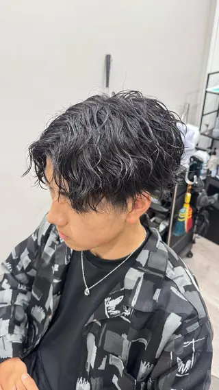 パーマ メンズ mid-c アシスタントひさとのヘアスタイル
