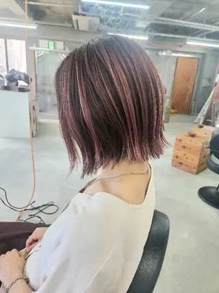 カラー ショート ブリーチ、デザイン  カラー福士直矢のヘアスタイル