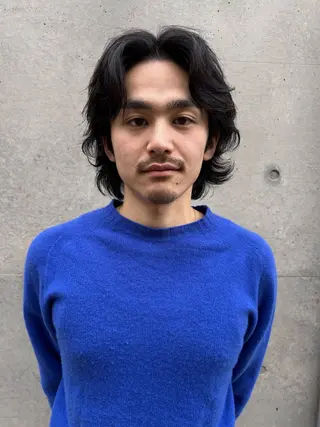 ミディアム メンズ専門ブリー チカラー⚡️リュウジのヘアスタイル