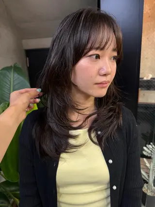 セミロング レイヤーカット\ウル フ　chinatsuのヘアスタイル