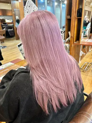 ロング カラー 女性目線でつくる ボブ縮毛矯正のヘアスタイル