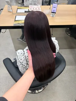 ロング カラー 💗愛され暖色💗 ピンク/レッド💗のヘアスタイル