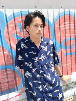ミディアム パーマ メンズ 柔らか垢抜けｶﾗｰと ｶｯﾄ🫧ASUKAのヘアスタイル