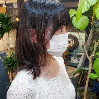 カラー ミディアム 韓国風レイヤーカット 上手く丁寧早い/マツのヘアスタイル