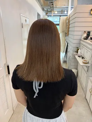 ミディアム カラー ブリーチ有無Wカラー メンズパーマ大成のヘアスタイル