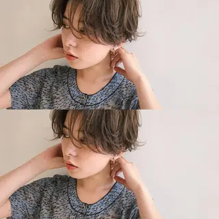 ショート カラー パーマ ヘアアレンジ 松田 亮葉のヘアスタイル