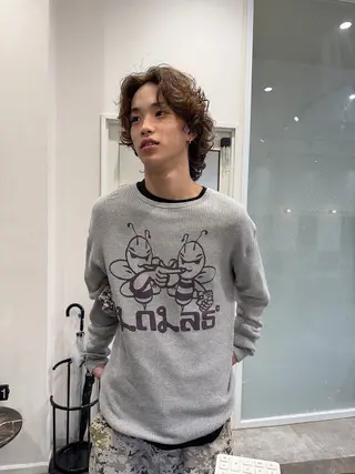 ミディアム パーマ メンズ keshiki 大名のヘアスタイル