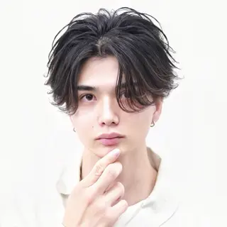 ショート カラー パーマ ヘアアレンジ メンズ メンズメッシュパーマ 😈 RIKU渋谷のヘアスタイル