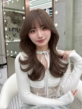 ロング 大宮ブリーチ縮毛⭕️ 暗髪レイヤーしょうまのヘアスタイル